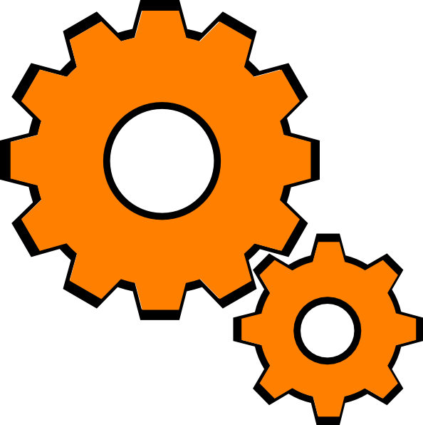Small - Orange Gear Clipart (594x596), Png Download