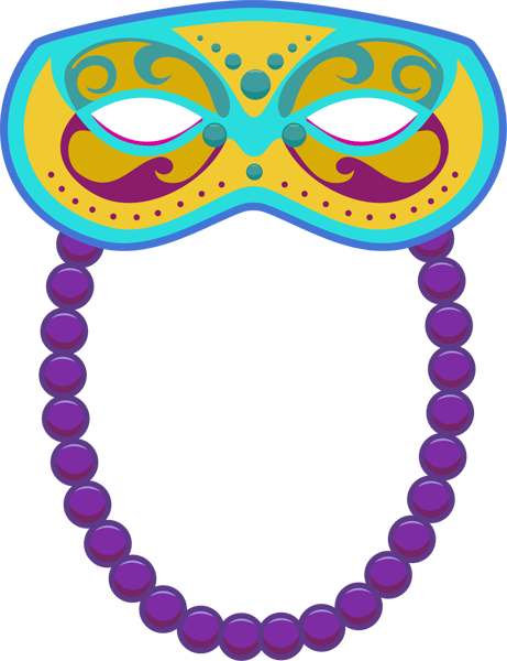 Mardi Gras Beads Clipart - Mardi Gras Beads .png (461x600), Png Download