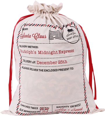 White-sack - Any Style, 55cm X 77cm, Three Personalised Large Christmas (854x468), Png Download