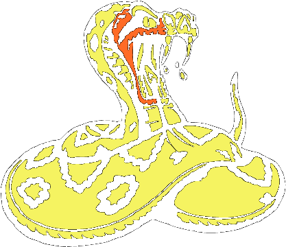 Rattlesnake Snake On Green - Cobra Pierced Stud Earrings, (436x376), Png Download
