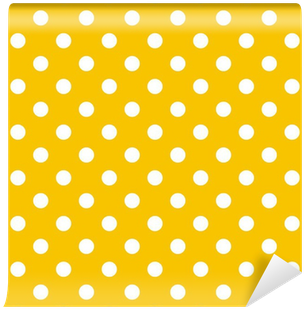 Polka Dots On Yellow Background Retro Seamless Vector - Polka Dot (400x400), Png Download