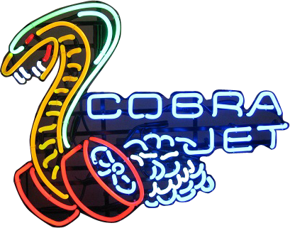 Automotive Neon Signs - Cobra Jet Logo (409x321), Png Download