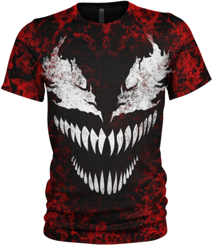 Venom Vs Carnage 3d Shirt - T Shirt In 3d Venom (570x600), Png Download