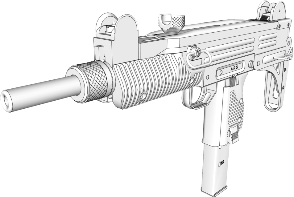 Uzi Submachine Gun - Uzi (953x640), Png Download