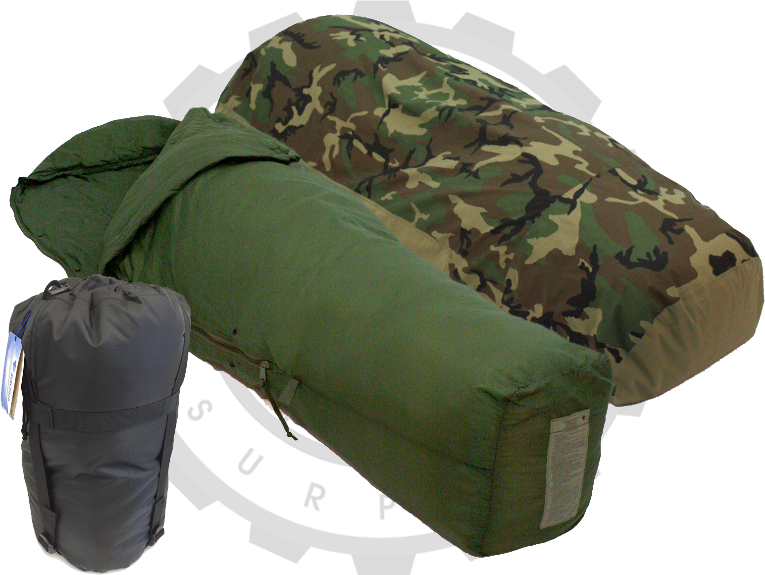 Warm Weather Sleep System - Tennier Woodland Camouflage Waterproof Bivy Cover (1600x1191), Png Download