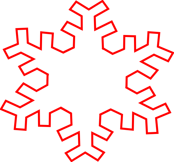 10 Snowflake Frame Clipart - Simple Snowflake Stencil (600x560), Png Download