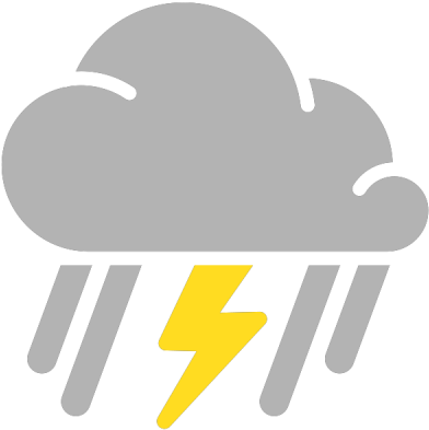 Simple Weather Icons Thunderstorm Png Png Images - Scattered Thunderstorm Weather Symbol (400x400), Png Download