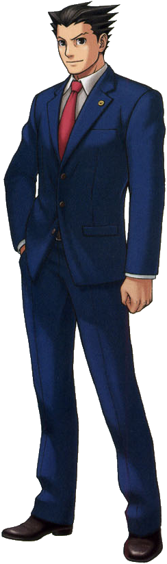 Phoenix Body - Phoenix Wright Full Body (244x824), Png Download