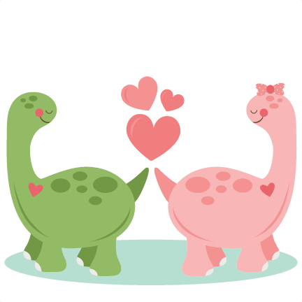 Dinosaurs In Love Svg Scrapbook Cut File Cute Clipart - Dinosaur Love Clipart (432x432), Png Download
