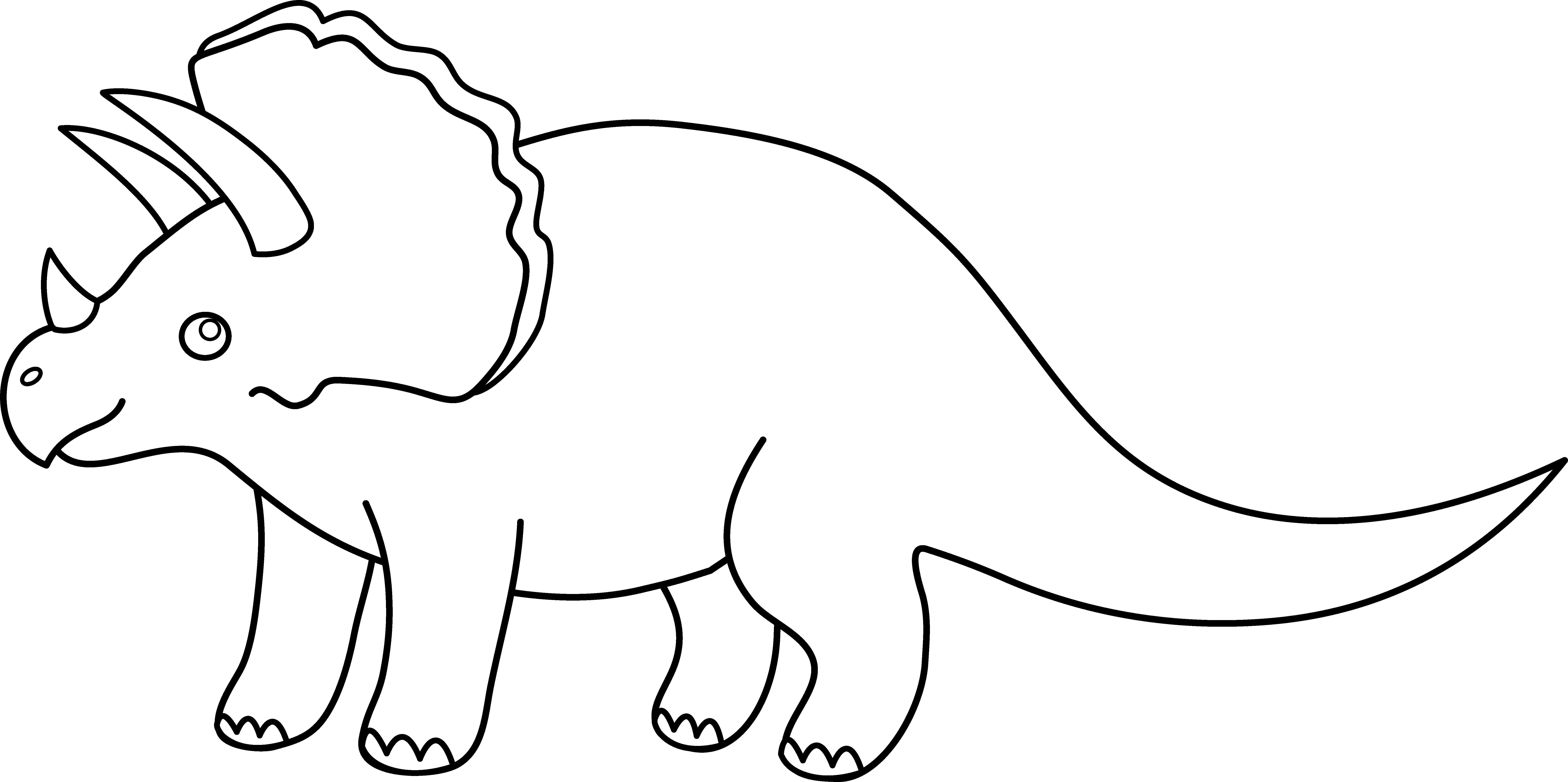 Dinosaur - Dinosaur Outline (7426x3702), Png Download