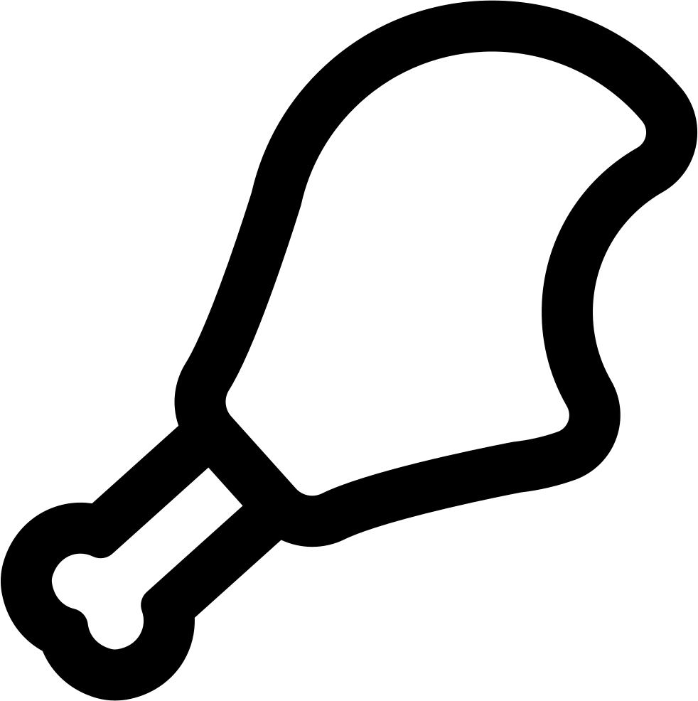 Chicken Leg Outline With A Bite Comments - Chicken Leg Vector Png (982x986), Png Download