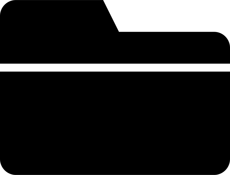 Folder Black Symbol With One Horizontal Straight Line - Portable Network Graphics (980x744), Png Download