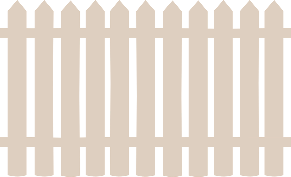 Transparent Fence - White Fence Vector Png (960x584), Png Download