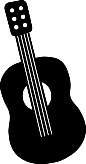 Download Guitar Clip Art By Hallow Graphics Black And White Cartoon Guitar Png Png Image With No Background Pngkey Com