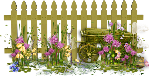 800 X - Fence Of Flower Png (500x255), Png Download