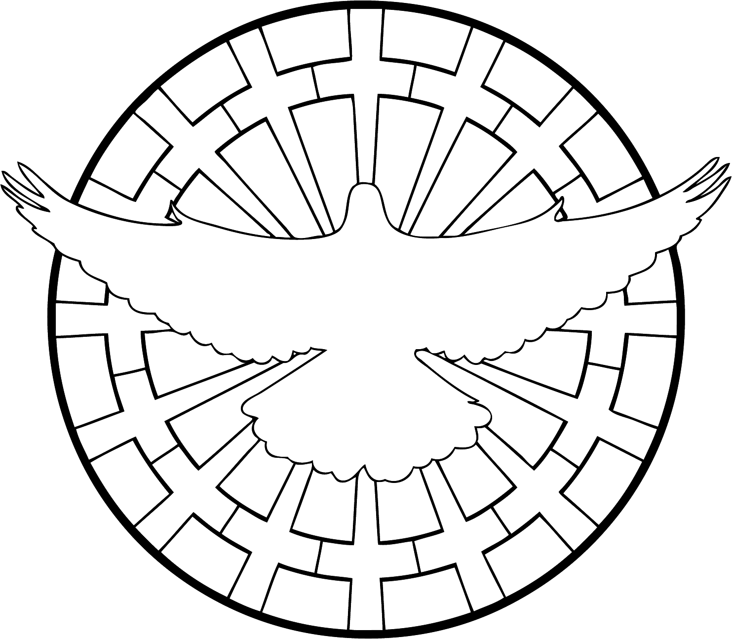 Catholic Drawing Holy Spirit - Circle (1595x1393), Png Download