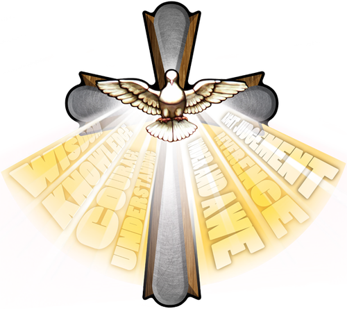 Gifts Of The Holy Spirit Cross - Gifts Of The Holy Spirit Png (500x445), Png Download