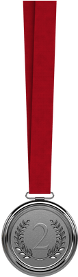 Silver Medal Second - Medal Ribbon Transparent (400x400), Png Download