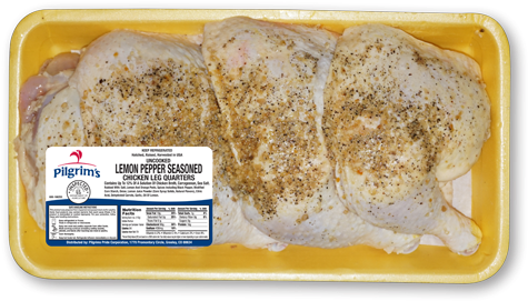 Lemon Pepper Seasoned Leg Quarters - Boneless Skinless Chicken Thighs (480x388), Png Download