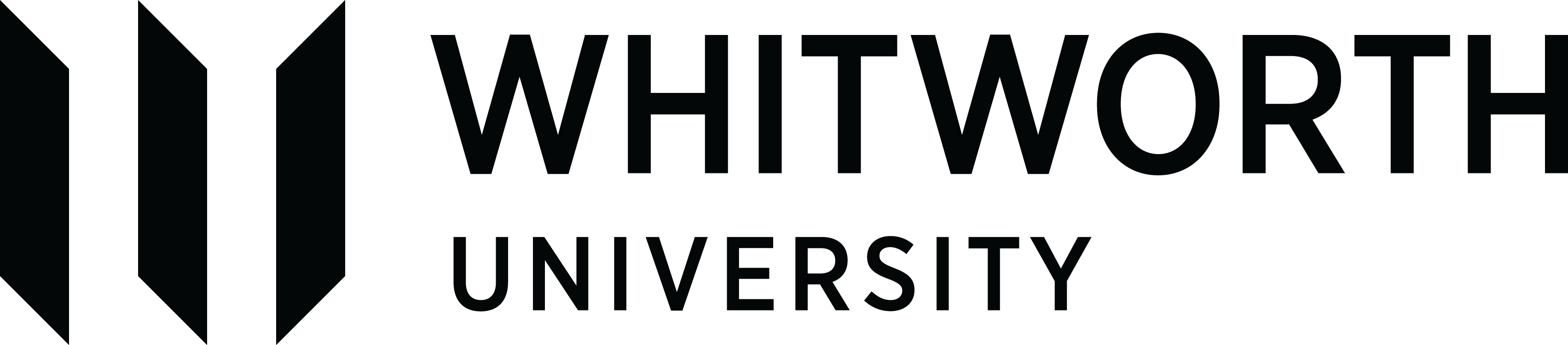 Horizontal Whitworth Logo, Black, Download Png - Black-and-white (3407x750), Png Download