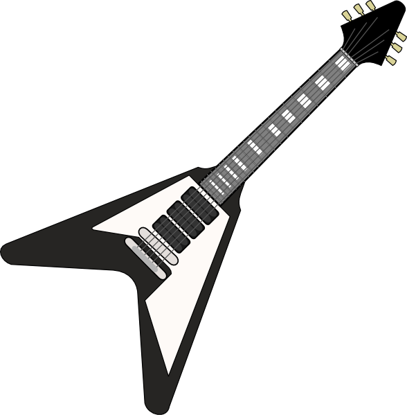 Rock Guitar Outline - Clip Art Rock Guitar (588x599), Png Download