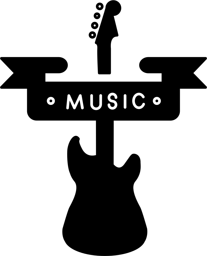Music Banner And A Guitar Silhouette Comments - Icone Guitarra (792x981), Png Download