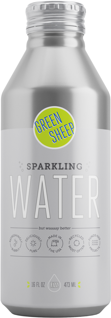 Sparkling1 - 0-front - Aluminum Bottles 16 Oz (1000x1530), Png Download