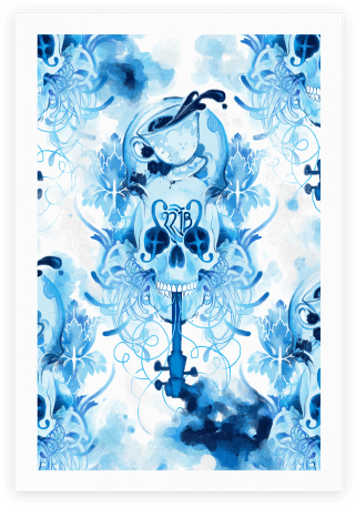 221b Sherlock Skull Watercolor - Watercolor Painting (484x484), Png Download