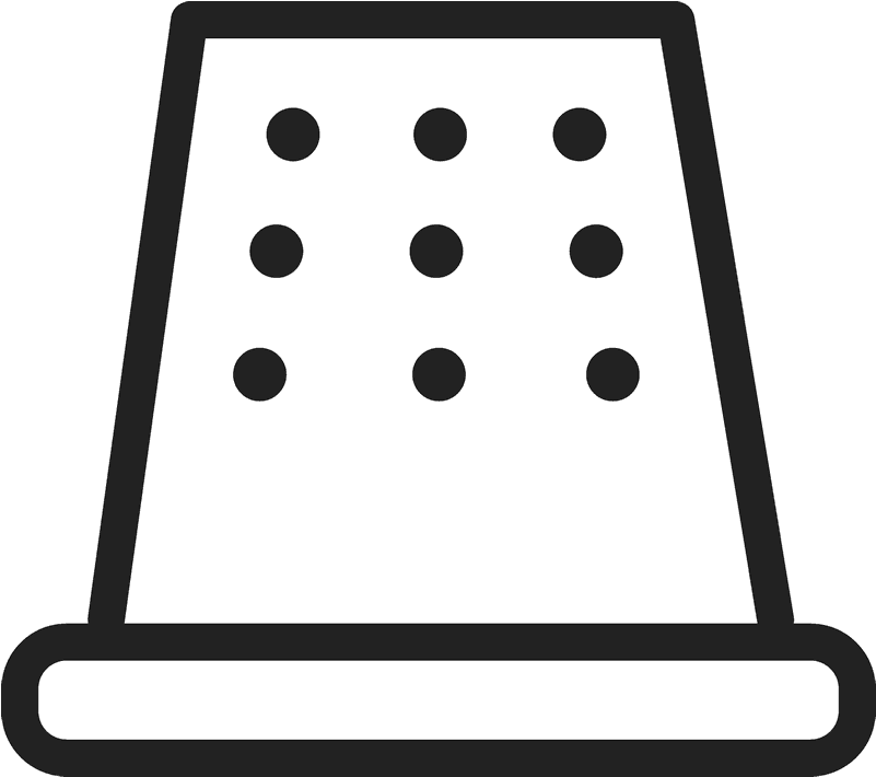 Thimble Outline Rubber Stamp (800x800), Png Download