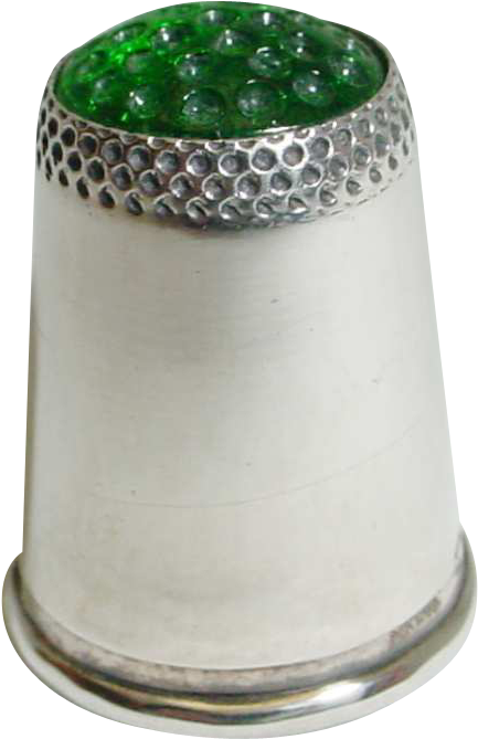 Vintage Georg Jensen Thimble With Green Top, Sterling (668x668), Png Download