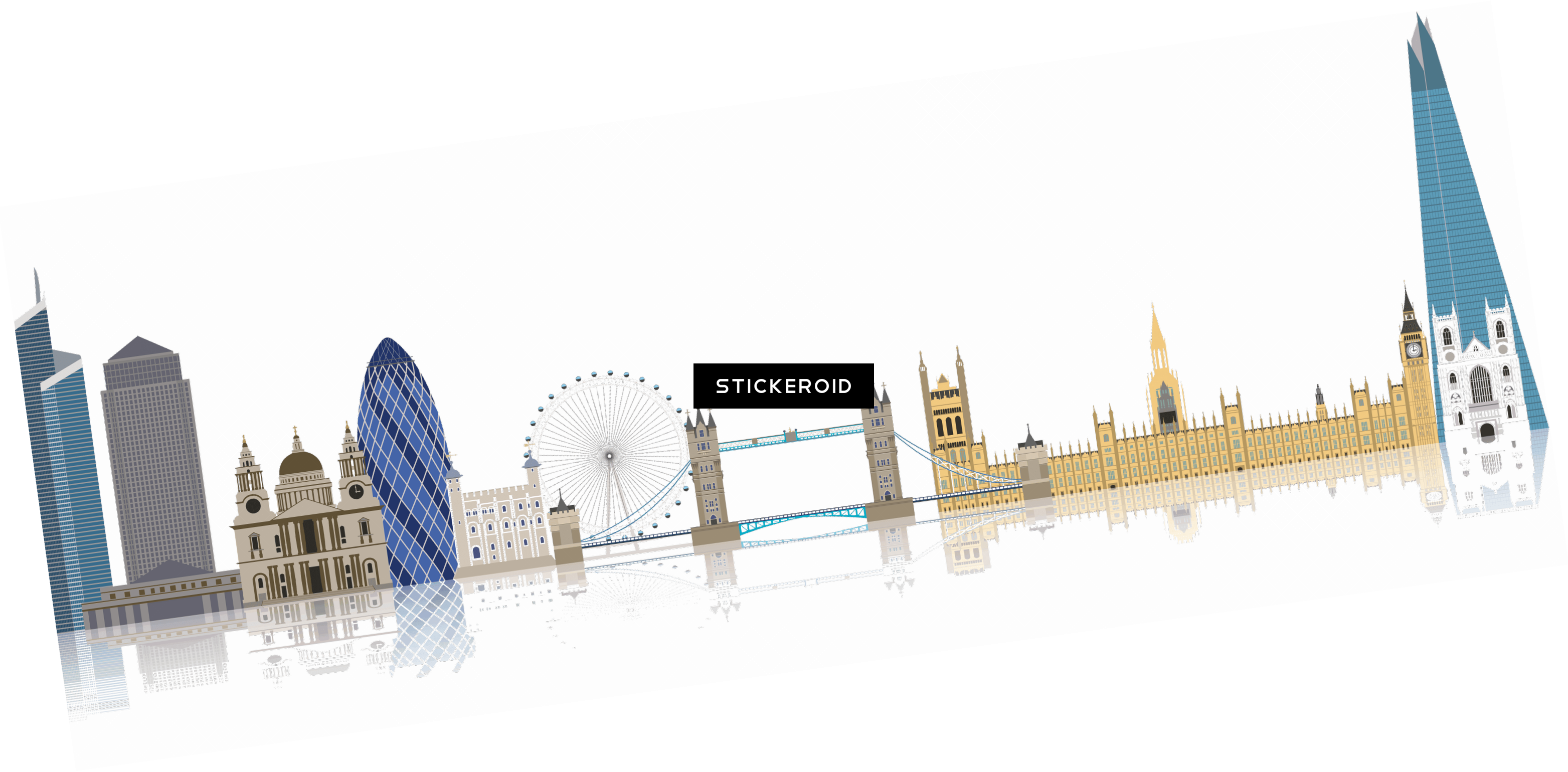 London Landmarks (3127x1540), Png Download