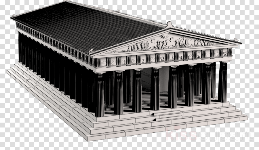 Landmark Clipart Parthenon Building 3d Modeling (900x520), Png Download