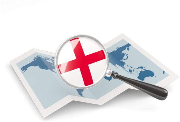 Magnified Flag With Map (640x480), Png Download