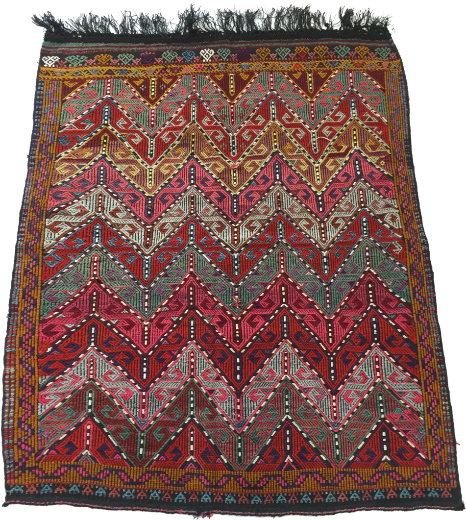 Multicolored Zigzag Kilim (1000x1105), Png Download