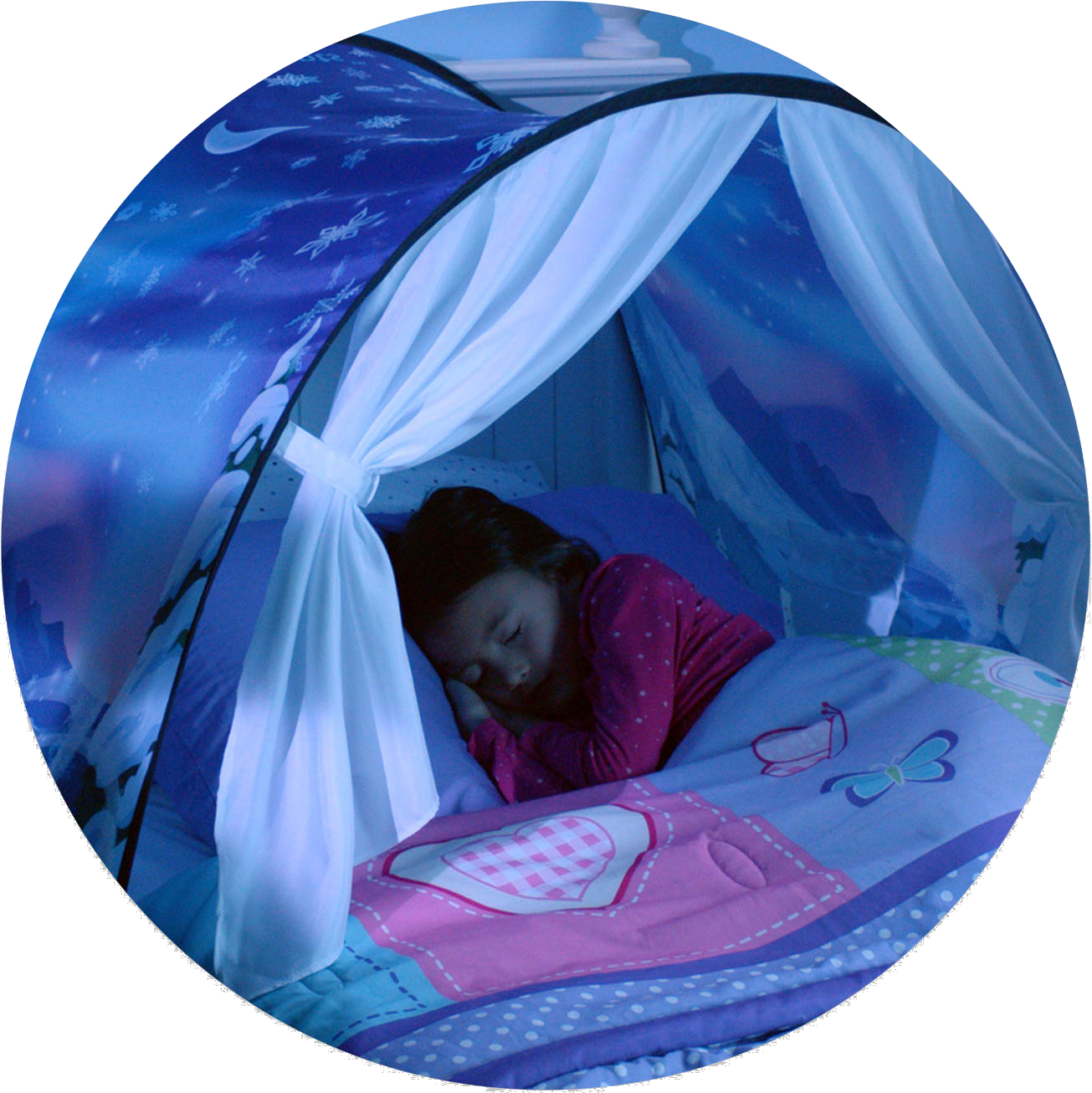 Dream Tents Pop Up Tent For Bed Winter Wonderland, (1305x1306), Png Download