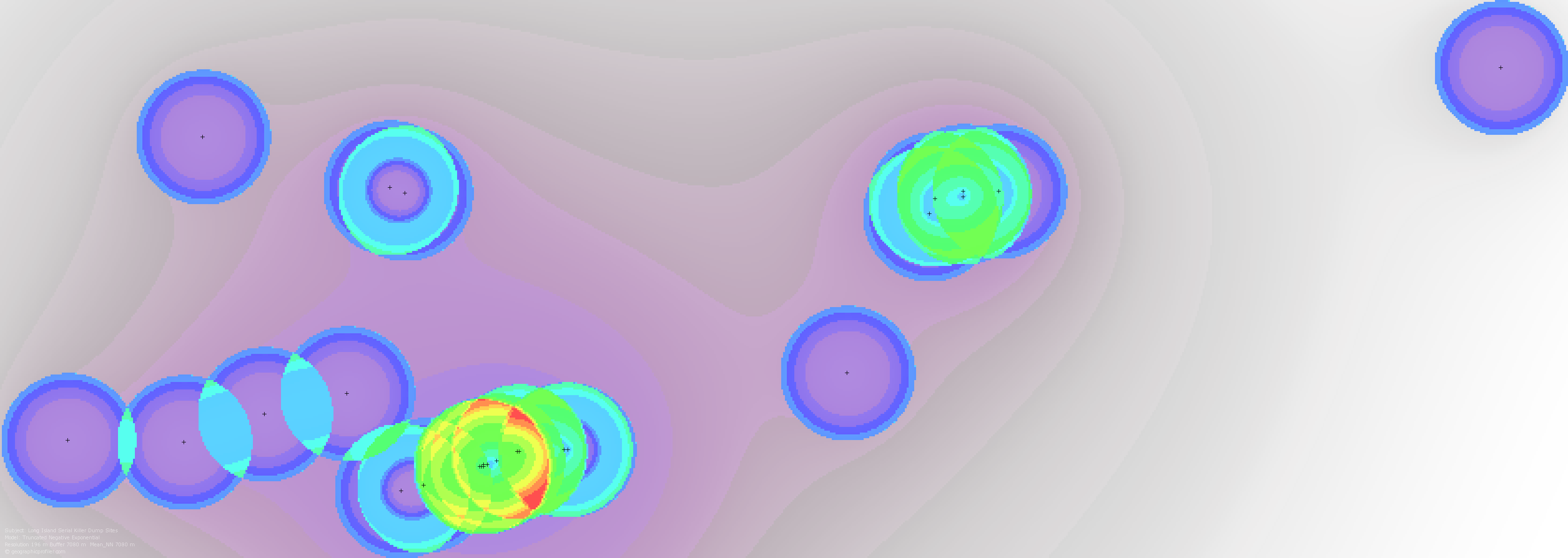 Long Island Serial Killer Dump Sites Geoprofile (3348x1192), Png Download