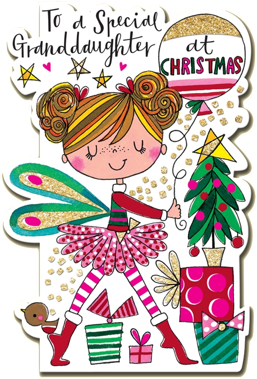 Ballerina Granddaughter Christmas Card By Rachel Ellen (600x800), Png Download