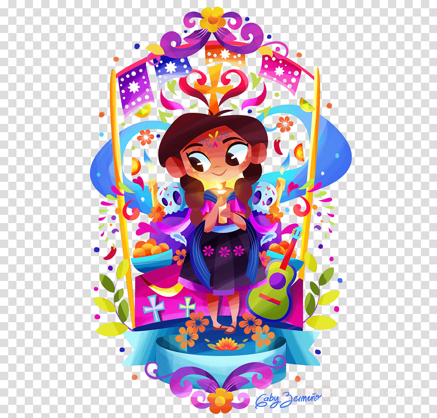 Day Of The Dead Clipart Mexico City Day Of The Dead (900x860), Png Download