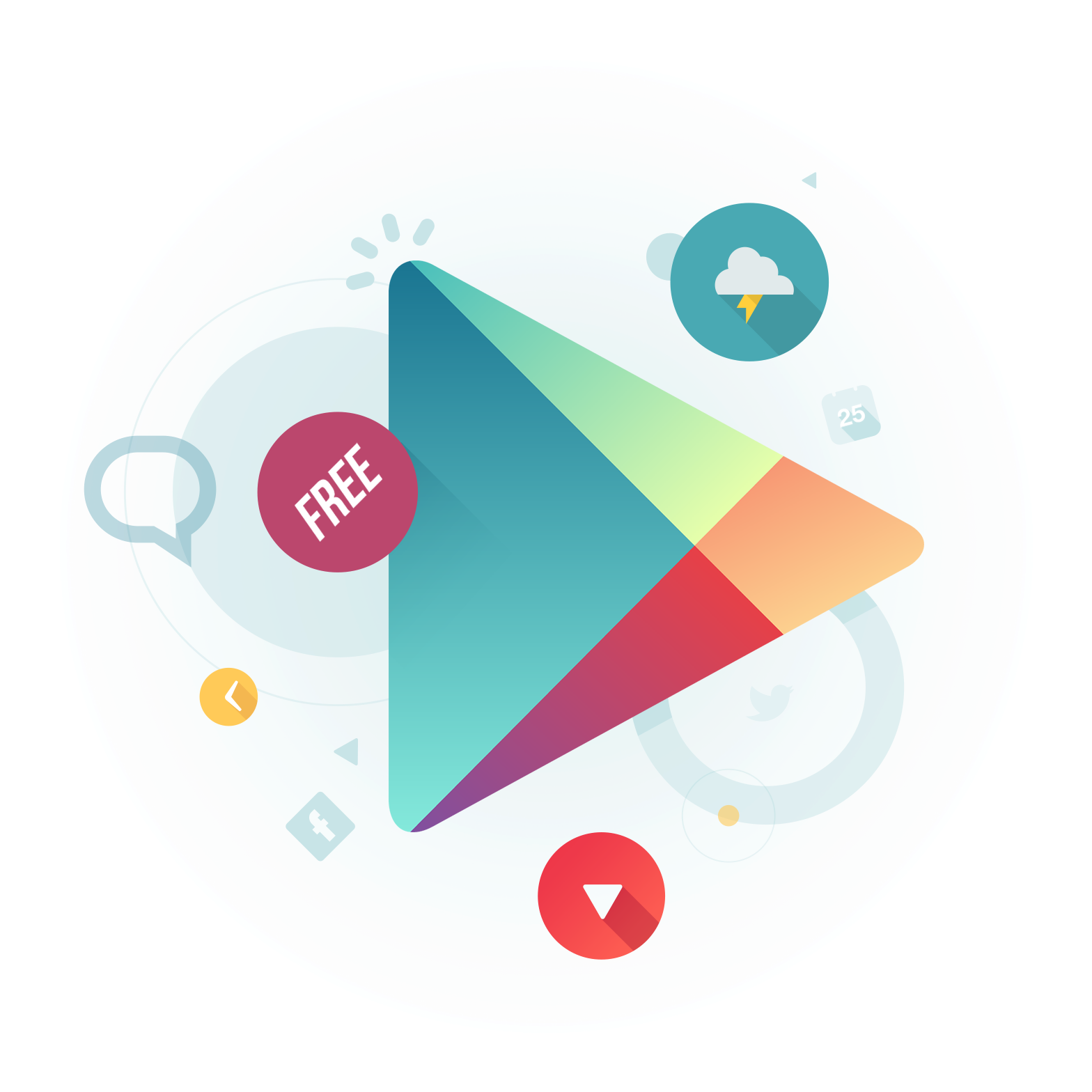Google Play Free App Of The Week (1600x1600), Png Download