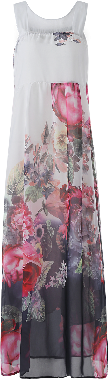 Dropshipping For Round Neck Sleeveless Floral Print (1000x1330), Png Download