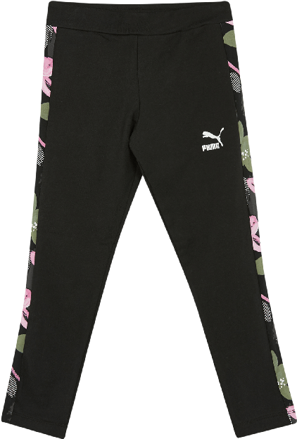 Black Floral Print Leggings (700x700), Png Download