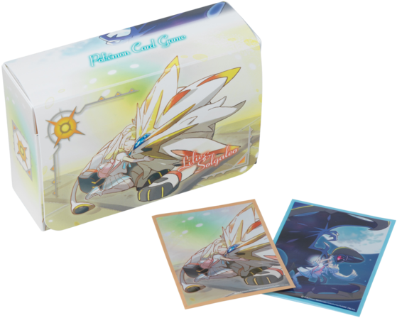 Pokemon Tcg Card Deck Box & 2 Sleeves Sun & Moon Solgaleo (600x600), Png Download