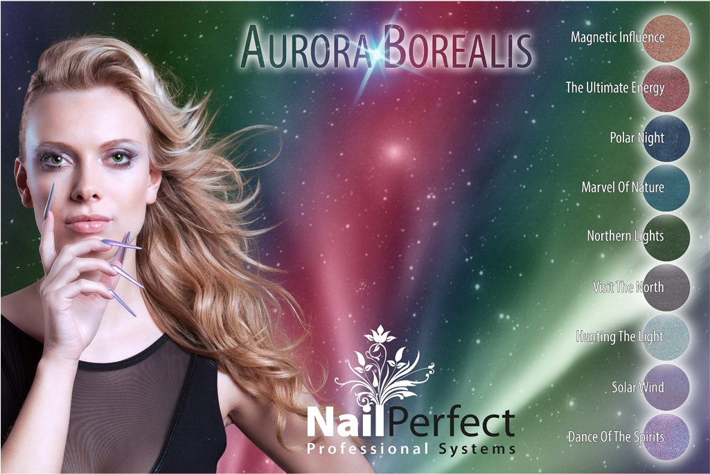 Np Led/uv Gel Colori Collezione Aurora Borealis (1024x1024), Png Download
