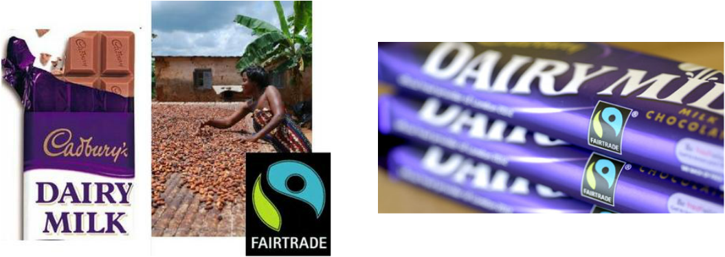 The Fairtrade Logo On The Side Of Cadbury's Dairy Milk (1055x374), Png Download