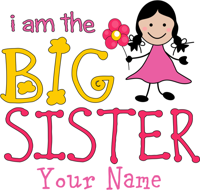 Stick Figure Flower Big Sister 5'x7'area Rug (700x700), Png Download