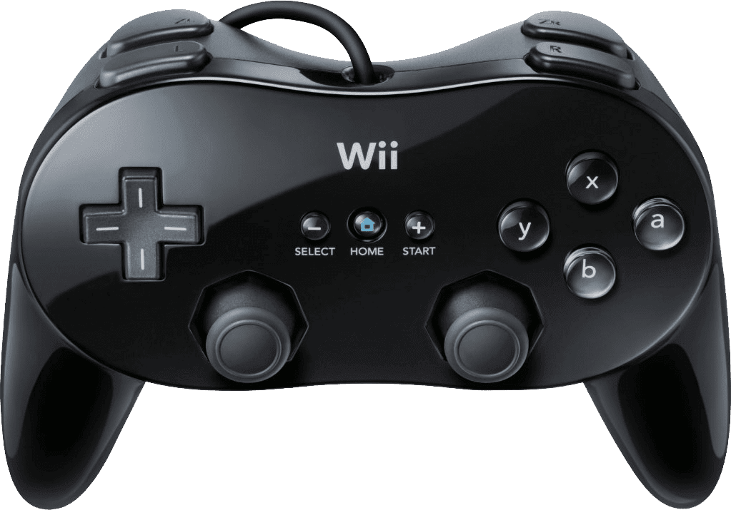 Nintendo Classic Controller Pro Black Wii-1 (1023x715), Png Download