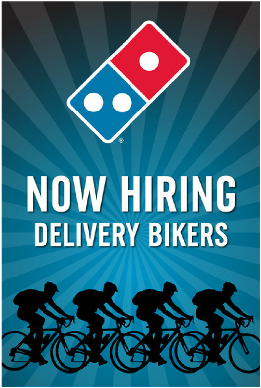 "now Hiring Delivery Bikers" Window Cling (800x800), Png Download