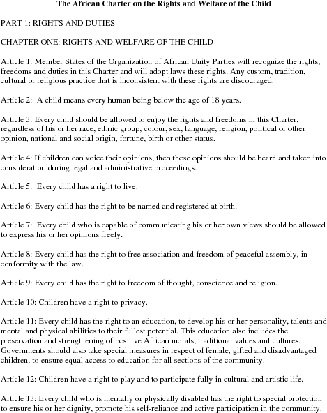 The African Charter On The Rights And Welfare Of The (612x792), Png Download