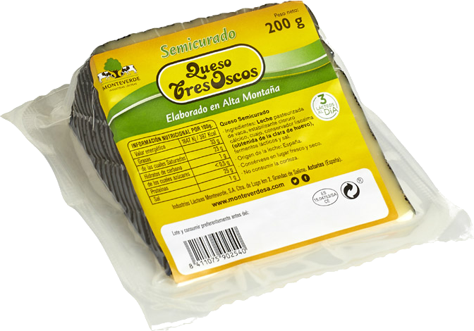 Tres Oscos Semi-cured Wedge 200 Gr (672x470), Png Download