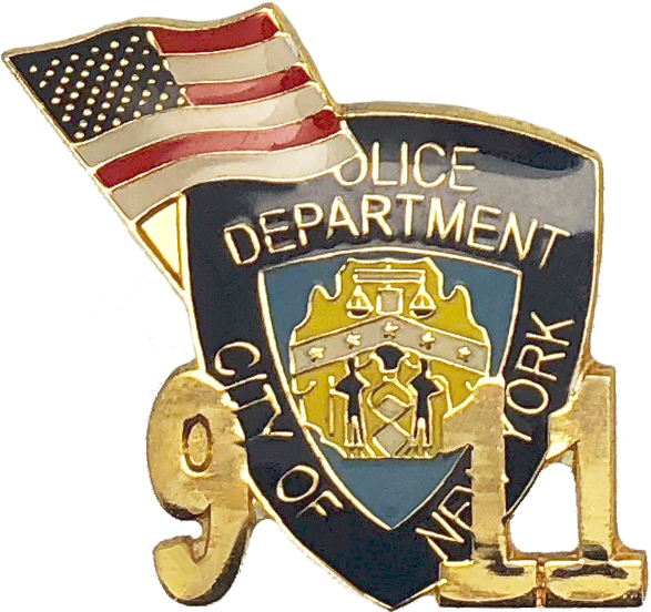 New York Police Department Shoulder Patch Lapel Pin (587x552), Png Download